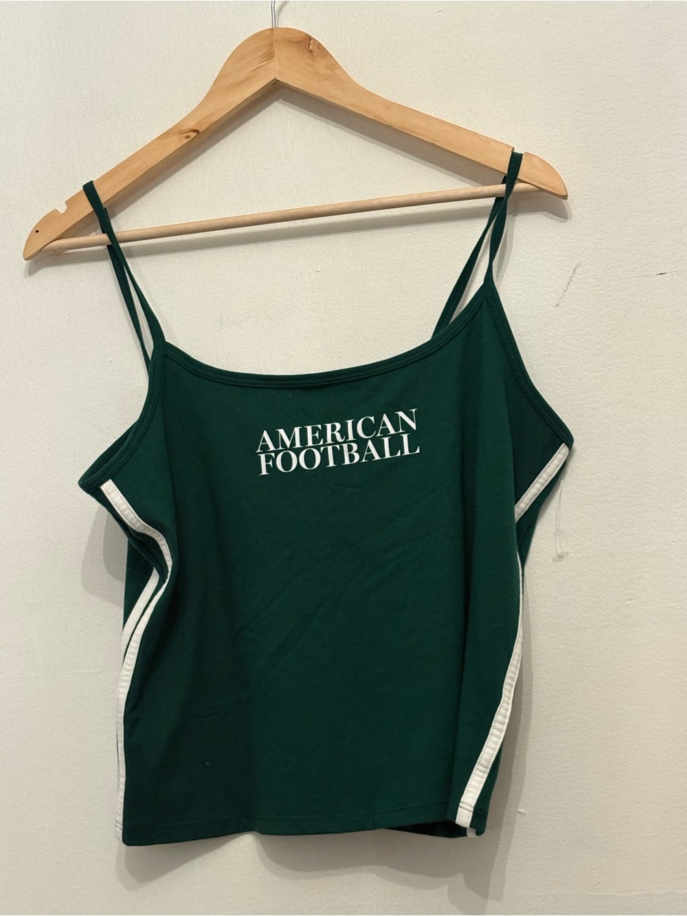 wild fable Green Spaghetti-Strap Tank with White Trim